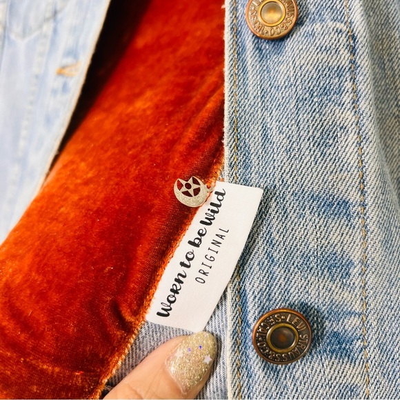 Custom Denim Jacket Citrus Fruit Beaded One of Kind Levi’s Jacket Large - Picture 3 of 16